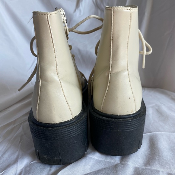 Cream Topshop Platform Combat Boots - EU 37 - Made in Italy - Picture 3 of 5